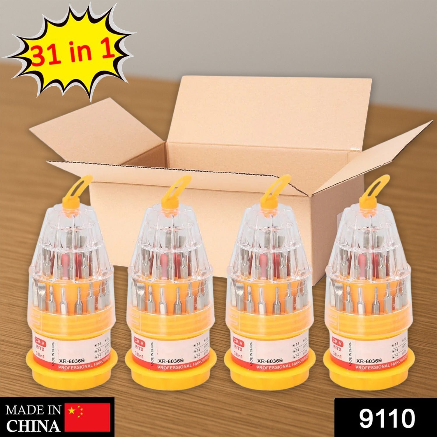 (SET OF 4PC) SCREWDRIVER SET, STEEL 31 IN 1 WITH 30 SCREWDRIVER BITS, PROFESSIONAL MAGNETIC DRIVER SET, B Grade (SET OF 4PC) SCREWDRIVER SET, STEEL 31 IN 1 WITH 30 SCREWDRIVER BITS, PROFESSIONAL MAGNETIC DRIVER SET, B Grade